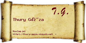 Thury Géza névjegykártya