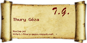 Thury Géza névjegykártya